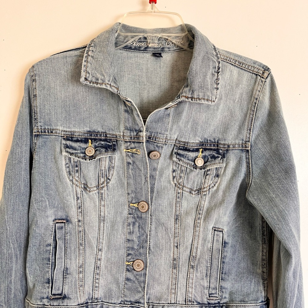 American Eagle Aztec Patch Denim Jacket - image 4